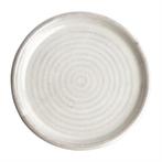 Canvas ronde borden met smalle rand | wit| 18 cm | 6 stuks, Verzenden