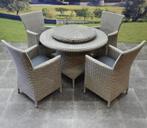 Capri Riccione dining tuinset 110 cm rond 6-delig grijs, Tuin en Terras, Tuinsets en Loungesets, Ophalen of Verzenden, Nieuw, Wicker