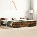vidaXL Bedframe met hoofd- en voeteneinde gerookt eiken, Eenpersoons, Bruin, Verzenden, Nieuw