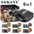 Sokany - grill - tostimaker - 6 in 1 - verschillende, Witgoed en Apparatuur, Contactgrills, Nieuw, Verzenden