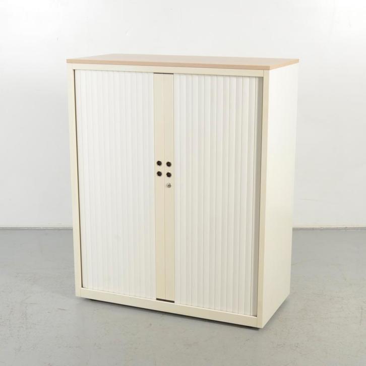 Gispen Meta roldeurkast, wit, 122 x 100 cm, incl 2, Huis en Inrichting, Kasten | Roldeurkasten en Archiefkasten, Ophalen of Verzenden