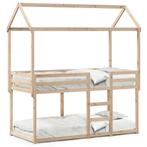 vidaXL Stapelbedframe zonder matras massief grenenhout, 90 cm, Eenpersoons, Bruin, Verzenden
