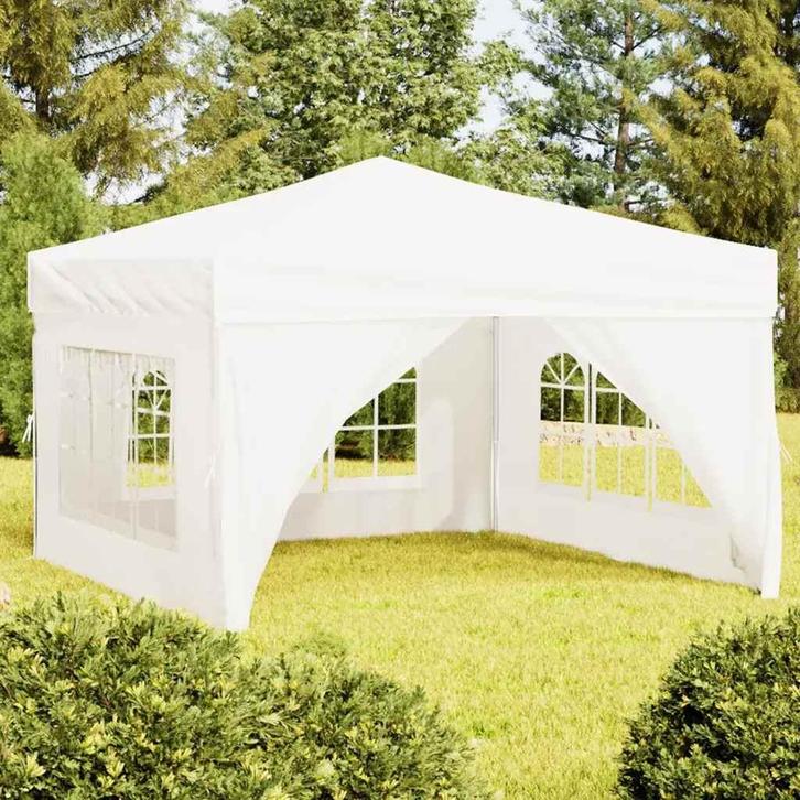 vidaXL Partytent inklapbaar met zijwanden 3x3 m wit, Tuin en Terras, Partytenten, Partytent, Nieuw, Verzenden
