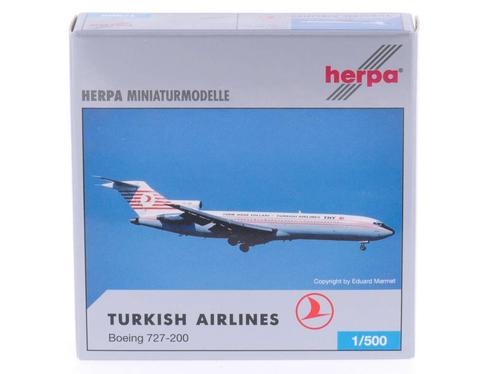 Schaal 1:500 Herpa 503204 Turkish Airlines Boeing 727-200..., Hobby en Vrije tijd, Modelbouw | Vliegtuigen en Helikopters, Zo goed als nieuw