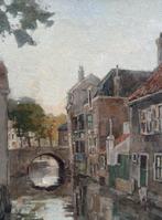 H. v Leeuwen (XX) - Grachten in Delft, Antiek en Kunst, Kunst | Schilderijen | Klassiek