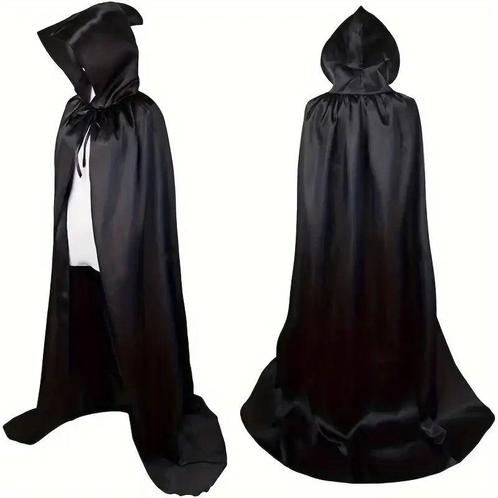 Zwarte Kapmantel - Halloween – Verkleedcape met - Maat M, Kleding | Heren, Carnavalskleding en Feestkleding, Nieuw, Maat 48/50 (M)
