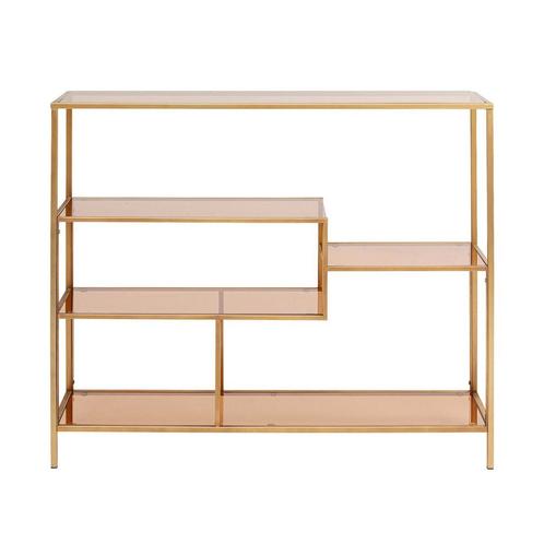 *WOONWINKEL* Kare Design Loft Gold Laag Wandrek Staal Met Gl, Huis en Inrichting, Kasten | Boekenkasten, Nieuw, Verzenden