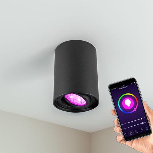 Smart opbouw spot armatuur Zwart 85x115mm kantelbaar Rond, Huis en Inrichting, Lampen | Spots, Ophalen of Verzenden