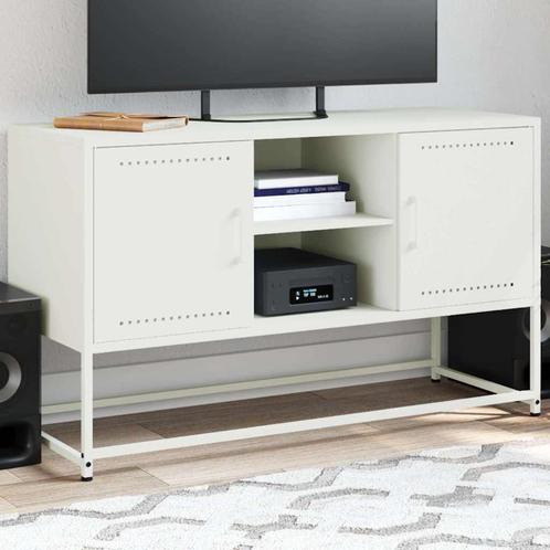 vidaXL Tv-meubel 100,5x39x60,5 cm staal wit, Huis en Inrichting, Kasten | Televisiemeubels, 75 cm of meer, Nieuw, Minder dan 50 cm