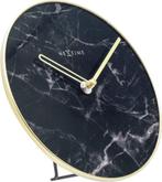 NeXtime Stille Tafelklok - 20cm - Glas / Metaal - Zwart -, Huis en Inrichting, Woonaccessoires | Overige, Ophalen of Verzenden