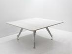 Vergadertafel - 160x160cm - scandic wood wit - 4-poot chroom, Huis en Inrichting, Tafels | Eettafels, Ophalen of Verzenden, Nieuw