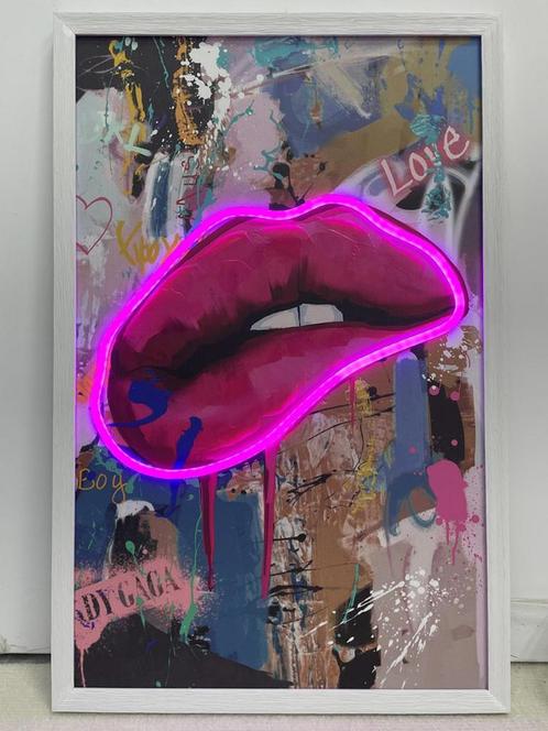Neon Art Lips, Huis en Inrichting, Woonaccessoires | Schilderijen, Tekeningen en Foto's