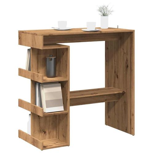 vidaXL Bartafel met opbergrek 100x48x101,5 cm artisanaal, Huis en Inrichting, Tafels | Eettafels, Nieuw, Verzenden