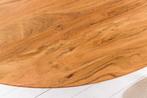 Massief houten eettafel GALAXIE 130 cm rond acacia naturel, Ophalen of Verzenden, Nieuw