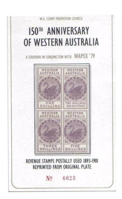 Vel WAPEX 1979. Australië. Blok van vier Shillingzegels, Postzegels en Munten, Postzegels | Oceanië, Ophalen of Verzenden