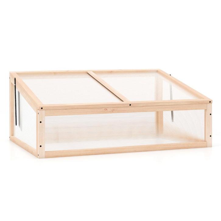 LIVSK Verhoogd Plantenbed met Transparant Klapdak - Houten C, Tuin en Terras, Tuinhaarden, Nieuw, Verzenden