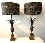 Staande lamp - Messing - Twee tafellampen - palmboom, Antiek en Kunst