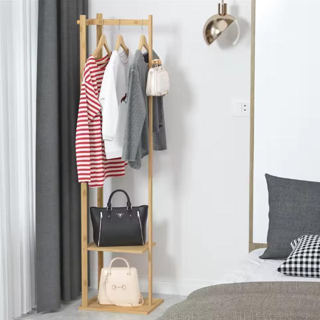 Bamboe Kledingrek met Planken – Staande Kapstok met Haken, Kleding | Dames, Kledingrekken, Nieuw, Verzenden