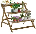 Opvouwbare Houten Plantenstandaard - 3 Etages - 101cm, Verzenden, Nieuw