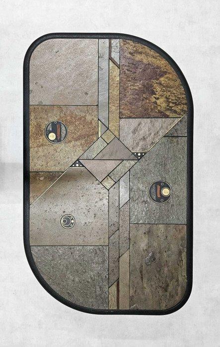 Fedam - Salontafel - Hout, Steen - Een brutalistische tafel, Antiek en Kunst, Antiek | Meubels | Stoelen en Banken