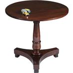 Ronde Biedermeier salontafeltje in mahonie ca 1830 No301815, Antiek en Kunst, Ophalen of Verzenden