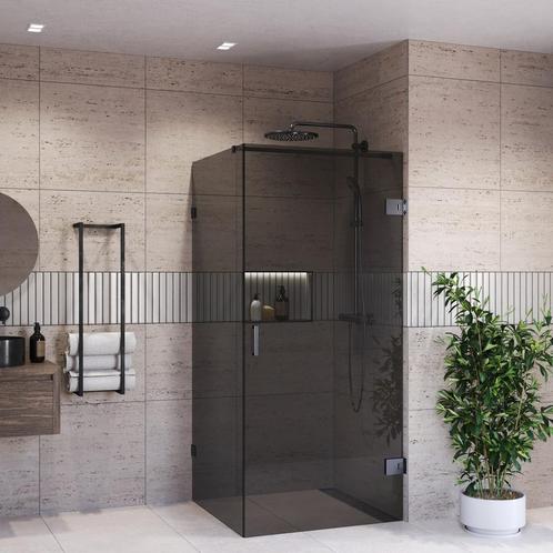 Douchecabine BWS Portos Profielloos Gunmetal Rookglas 8 mm, Doe-het-zelf en Verbouw, Sanitair, Douche, Nieuw, Ophalen of Verzenden
