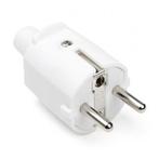 Schuko stekker | Q-link (Randaarde/Penaarde, 16 A, PVC, Wit), Doe-het-zelf en Verbouw, Elektra en Kabels, Verzenden, Nieuw