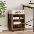 vidaXL Printerstand met opslag Oud hout 41 x 32 x 48 cm, Verzenden, Nieuw