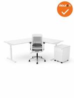 Hoekbureau Tube - Ronde hoek - wit onderstel - afmeting en b, Werkplek, Ophalen of Verzenden, Gebruikt, Bureau