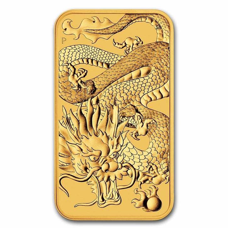 Gouden Rectangle dragon 1 oz 2022 muntbaar, Postzegels en Munten, Munten | Oceanië, Losse munt, Goud, Verzenden