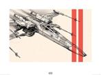 Kunstdruk Star Wars Episode VII XWing Pencil Art 80x60cm, Verzenden, Nieuw