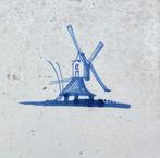 Tegel - Antieke Delfts blauwe tegels met windmolens,