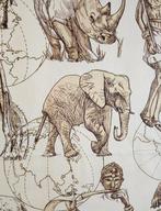 Exclusief textiel Luxury Safari - 200x280cm - Neushoorn,, Antiek en Kunst