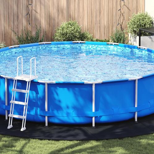 vidaXL Zwembad Grondzeil Zwart Ø 610 cm Niet-geweven Stof, Tuin en Terras, Zwembad-toebehoren, Nieuw, Verzenden