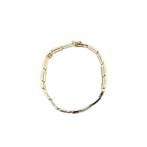 Bicolor gouden fantasie schakelarmband., Sieraden, Tassen en Uiterlijk, Armbanden, Ophalen of Verzenden, Gebruikt, Overige kleuren