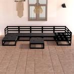 vidaXL 8-delige Loungeset massief grenenhout zwart, Tuin en Terras, Tuinsets en Loungesets, Verzenden, Nieuw, Loungeset