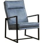 Leren fauteuil Square - Kenia Denim (blauw), Huis en Inrichting, Fauteuils, Nieuw, Ophalen of Verzenden, 50 tot 75 cm, Industrieel, Modern