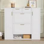 Moderne witte schoenenkast met lades en deuren 120×24×107, Verzenden, Nieuw