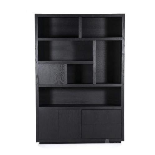Kabinet Helsinki - 150cm - Zwart - 95725 - bergkasten, Huis en Inrichting, Kasten | Buffetkasten, Nieuw, Overige materialen