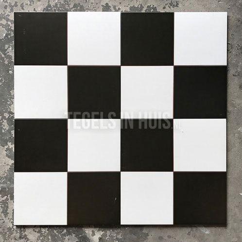 Vloertegel checker 45x45 cm  4 in 1 tegel  vintage, Doe-het-zelf en Verbouw, Tegels, Vloertegels, Nieuw, 10 m² of meer, Keramiek
