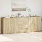 vidaXL Dressoirs 3 st bewerkt hout sonoma eiken, Minder dan 50 cm, Verzenden, 75 cm of meer, Nieuw