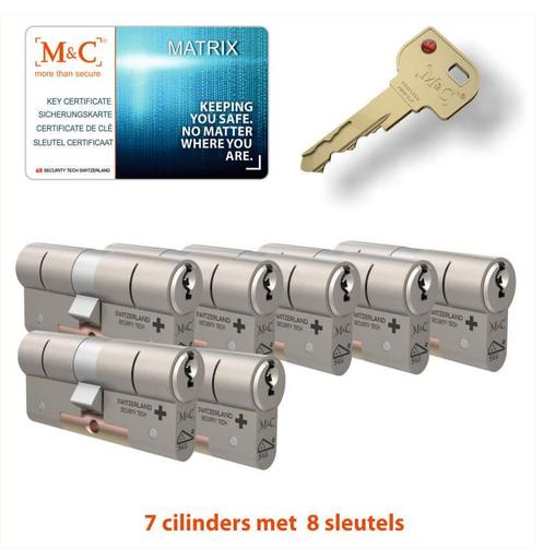 M&C 7 x Matrix Cilinder SKG*** met CERTIFICAAT, Doe-het-zelf en Verbouw, Alarmsystemen, Verzenden