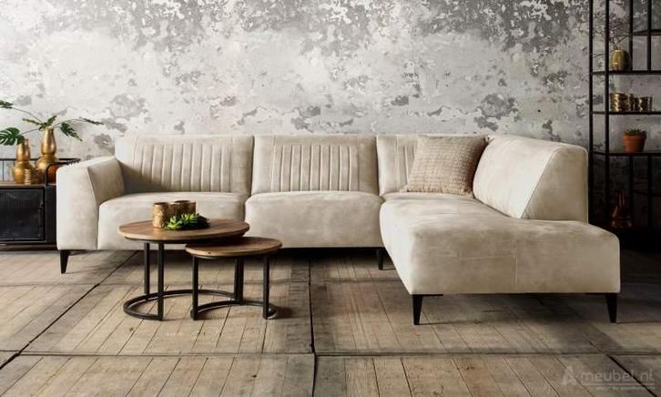 Hoekbank Aspen - hoekbanken - Creme, Huis en Inrichting, Banken | Sofa's en Chaises Longues, Nieuw, Leer