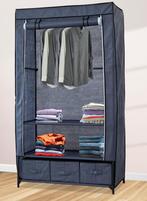 Opvouwbare Kledingkast | Campingkast | 88x49x160 | Grijs, Huis en Inrichting, Kasten | Kledingkasten, Kunststof, Verzenden, Met klep(pen)