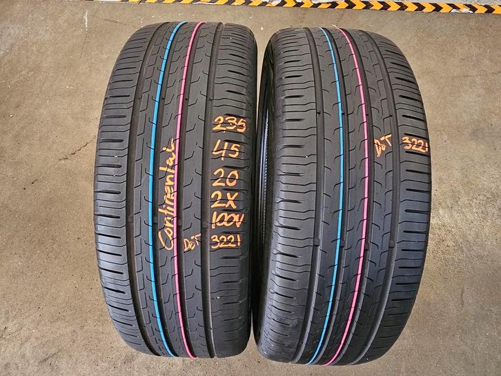 235/45/20 100V CONTINENTAL ZOMERBANDEN 6MM PROFIEL 2X, Auto-onderdelen, Banden en Velgen, 20 inch, Erkend duurzaam, Zomerbanden