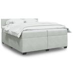 vidaXL Boxspring met matras fluweel lichtgrijs 200x200 cm, Huis en Inrichting, Slaapkamer | Bedden, Verzenden, Overige maten, 200 cm