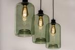 Rietveld Hanglampen - Zwart, Groen - Glas, Huis en Inrichting, Lampen | Hanglampen, Verzenden, Nieuw