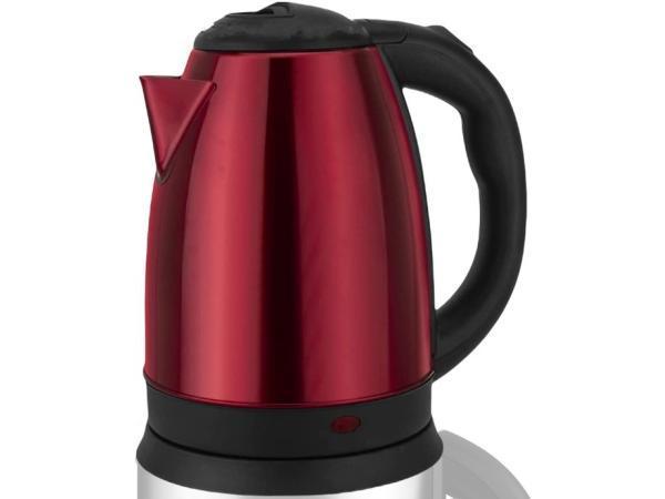 Veiling - Rood RVS waterkoker 1.8 Liter 1500W, Witgoed en Apparatuur, Waterkokers
