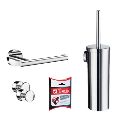 Toiletset Accessoires Smedbo Smart Pack Home Chroom, Doe-het-zelf en Verbouw, Sanitair, Bad, Nieuw, Chroom, Ophalen of Verzenden