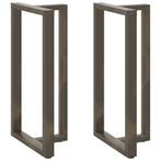 vidaXL Bartafelpoten 2 st T-vormig 60x35x(110-111) cm staal, Huis en Inrichting, Tafelonderdelen, Verzenden, Nieuw